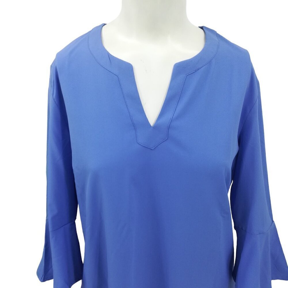 Coolibar Sun Protection UPF 50+ Blue Dress Coverup Size S Bell Sleeve Shift - Picture 4 of 15